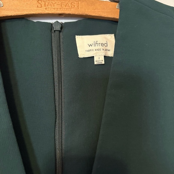 Wilfred Deep V-Neck Sleeveless A-Line Dress – Size 2, Forest Green - Picture 5 of 8